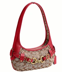 COACH Ergo Signature Logo Belted Canvas Shoulder Bag