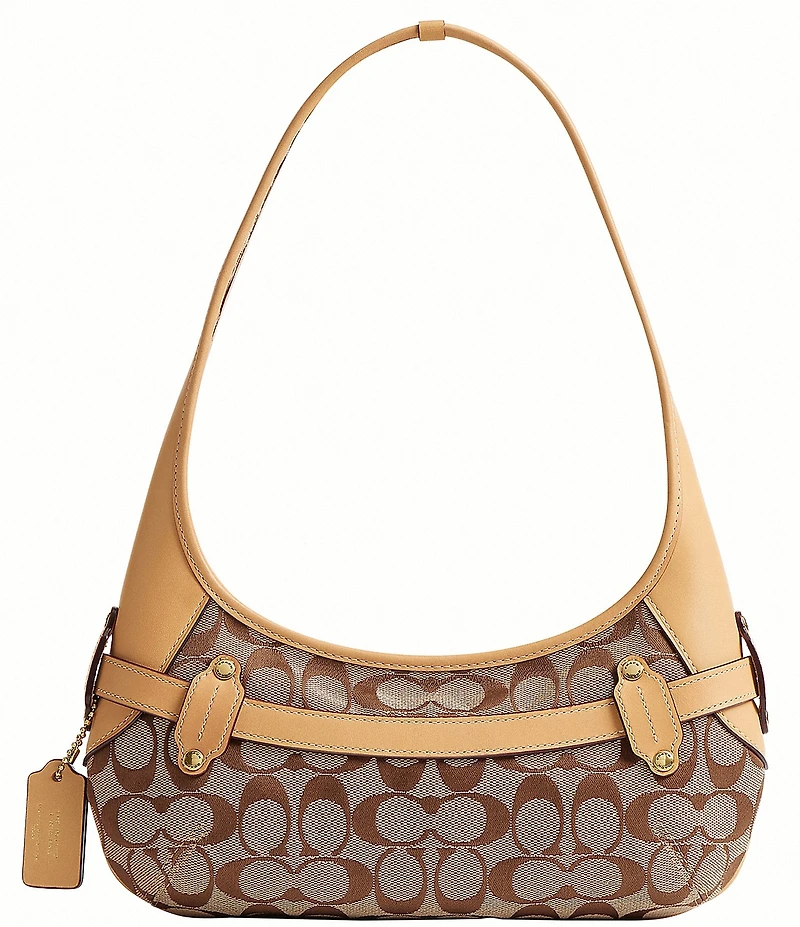 COACH Ergo Signature Logo Belted Canvas Shoulder Bag