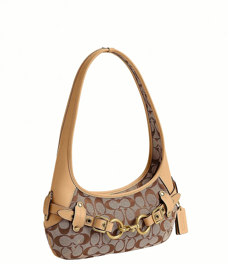 COACH Ergo Signature Logo Belted Canvas Shoulder Bag