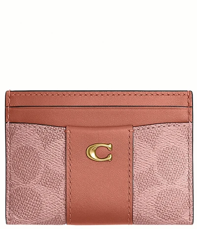 COACH Essential Card Case in Signature Canvas Wallet