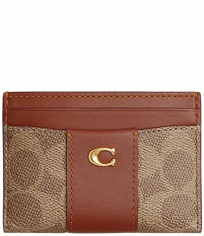 COACH Essential Card Case in Signature Canvas Wallet