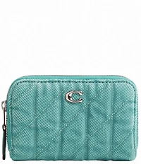 COACH Essential Denim Small Zip Around Card Case