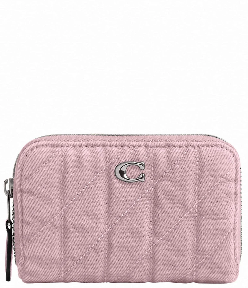 COACH Essential Denim Small Zip Around Card Case
