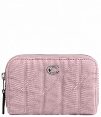 COACH Essential Denim Small Zip Around Card Case