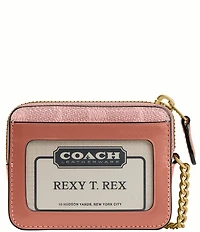 COACH Essential Signature Canvas Chain Card Case