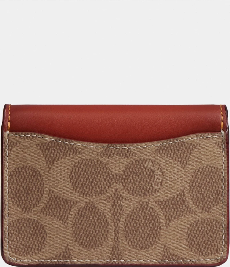 COACH Essential Signature Canvas Half Flap Card Case