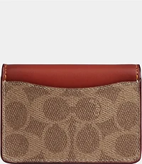 COACH Essential Signature Canvas Half Flap Card Case