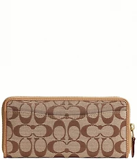 COACH Essential Signature Jacquard Slim Accordion Zip Wallet