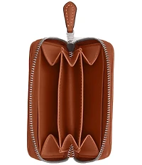 COACH Essential Small Zip Around Crystal Signature Jacquard Contrast Trim Wallet