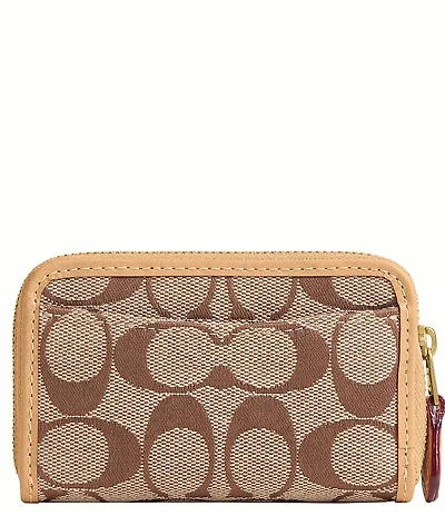 COACH Essential Small Zip Around Signature Jacquard Card Case