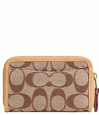 COACH Essential Small Zip Around Signature Jacquard Card Case