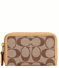 COACH Essential Small Zip Around Signature Jacquard Card Case