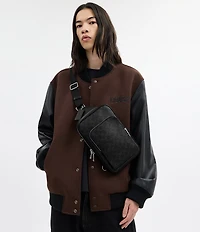 COACH Felix Canvas Cross Grain Leather Logo Sling Bag