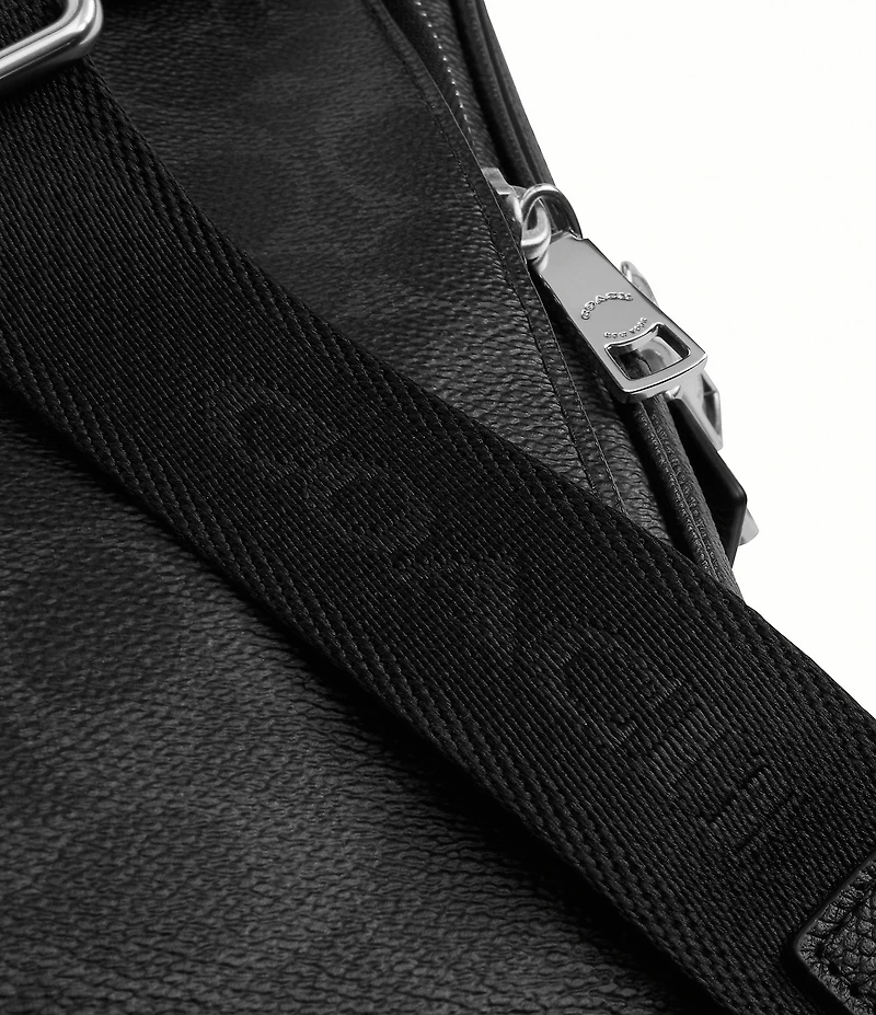 COACH Felix Canvas Cross Grain Leather Logo Sling Bag