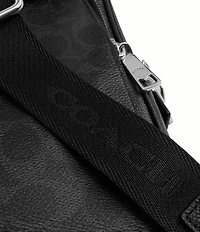 COACH Felix Canvas Cross Grain Leather Logo Sling Bag