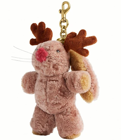 COACH Floppy Shearling Reindeer Bag Charm
