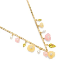 COACH Floral Statement Bib Short Pendant Necklace