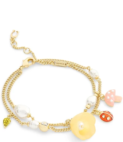COACH Floral Statement Charm Line Bracelet