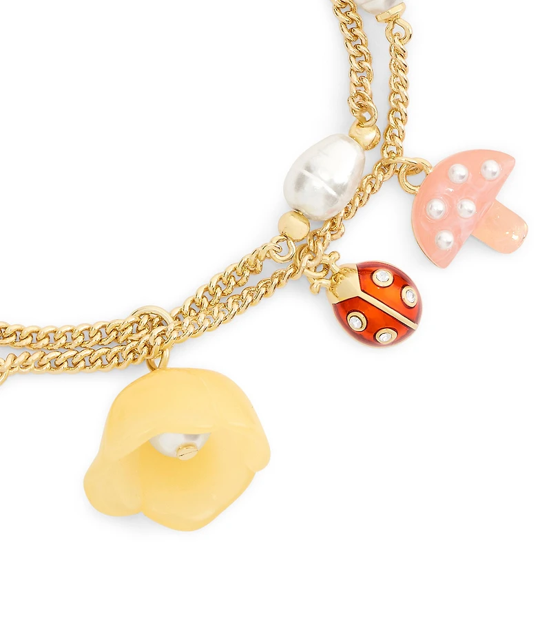 COACH Floral Statement Charm Line Bracelet