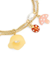 COACH Floral Statement Charm Line Bracelet