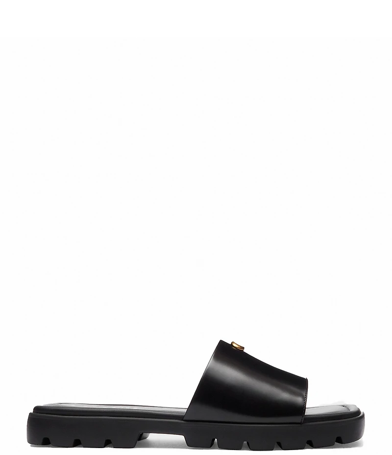 COACH Florence Leather Signature Logo Slide Sandals
