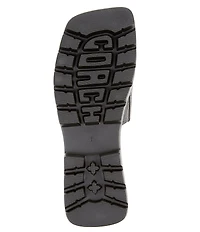 COACH Florence Leather Signature Logo Slide Sandals