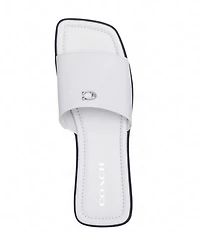 COACH Florence Leather Signature Logo Slide Sandals