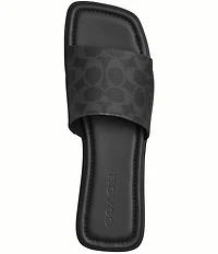 COACH Florence Signature Logo Coated Canvas Slide Sandals