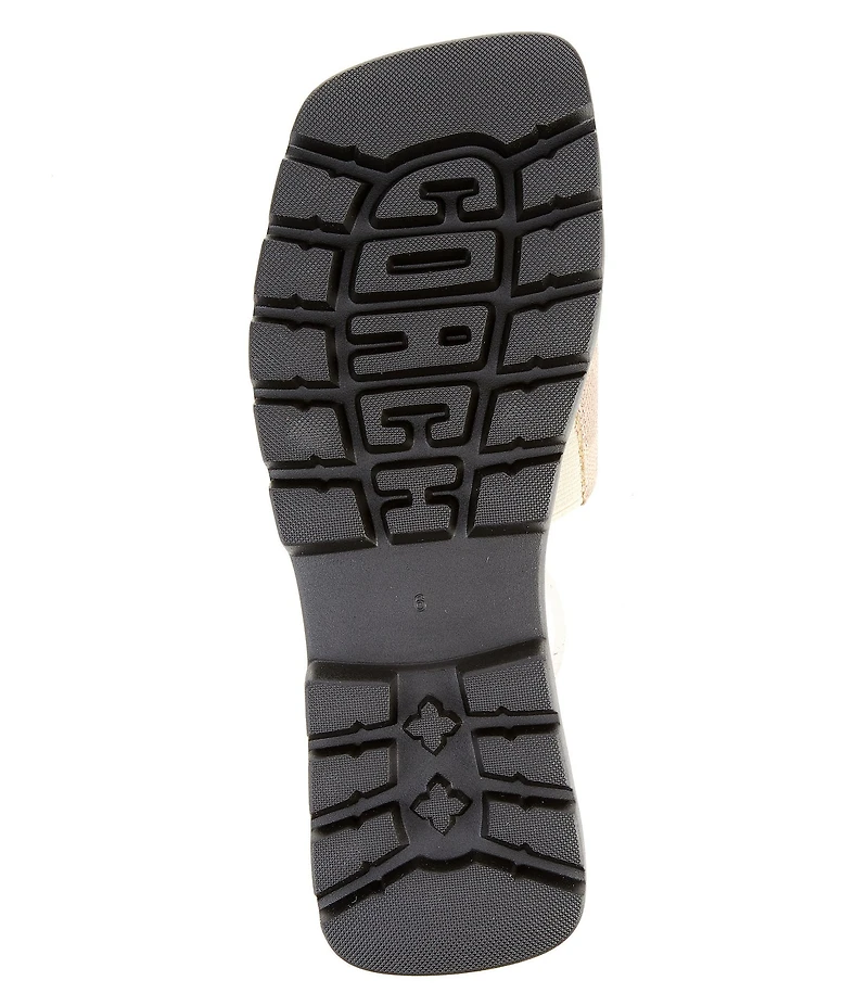 COACH Florence Signature Logo Coated Canvas Slide Sandals