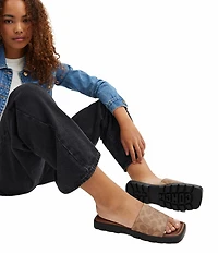 COACH Florence Signature Logo Coated Canvas Slide Sandals