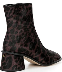 COACH Gigi Leopard Print Haircalf Booties
