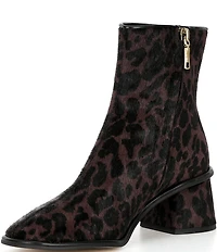 COACH Gigi Leopard Print Haircalf Booties