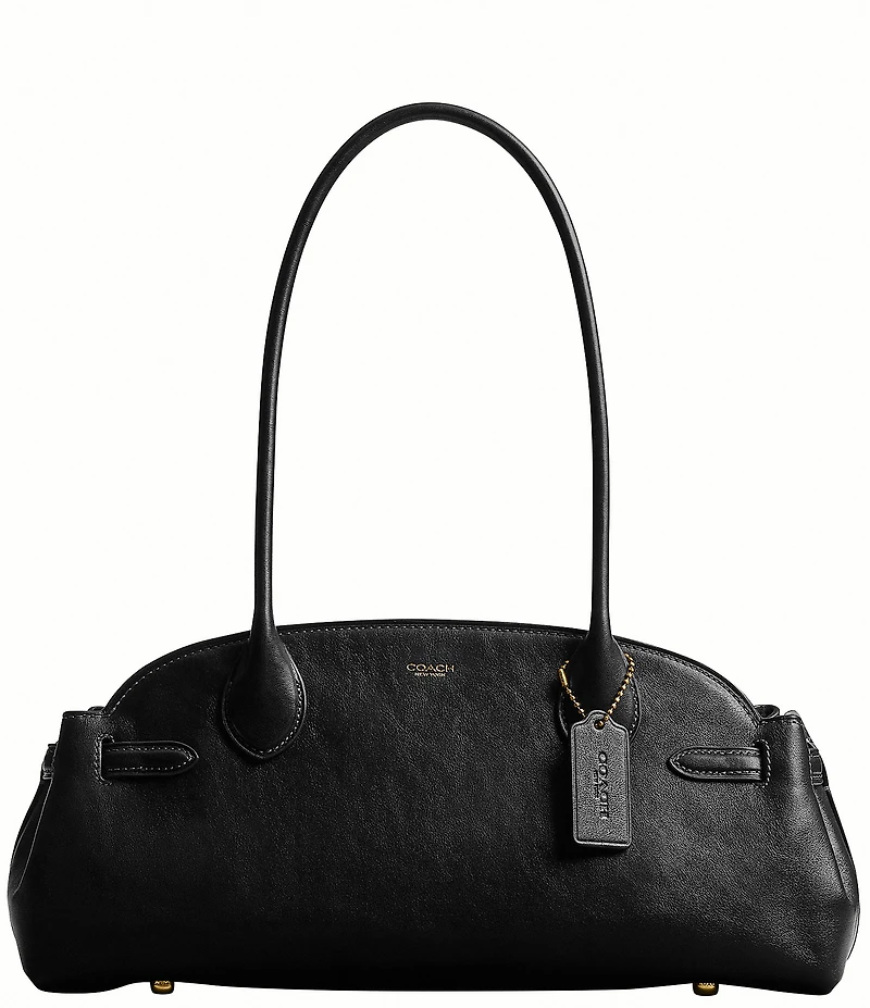 COACH Glazed Leather Empire East-West Carryall Satchel Bag 34