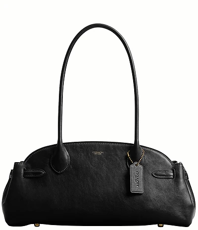 COACH Glazed Leather Empire East-West Carryall Satchel Bag 34