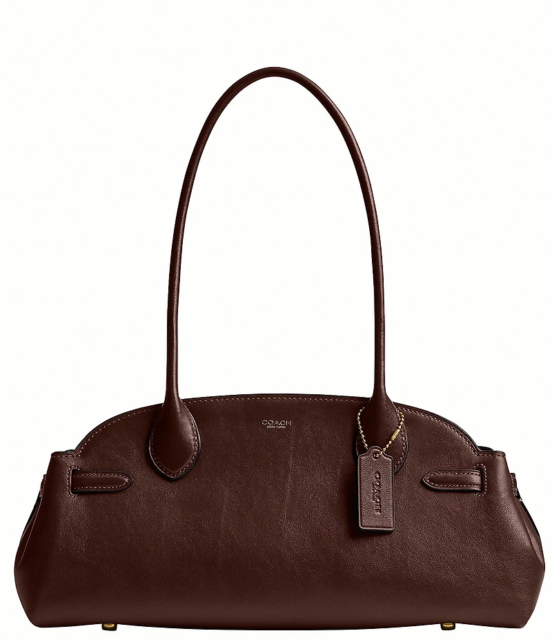 COACH Glazed Leather Empire East-West Carryall Satchel Bag 34