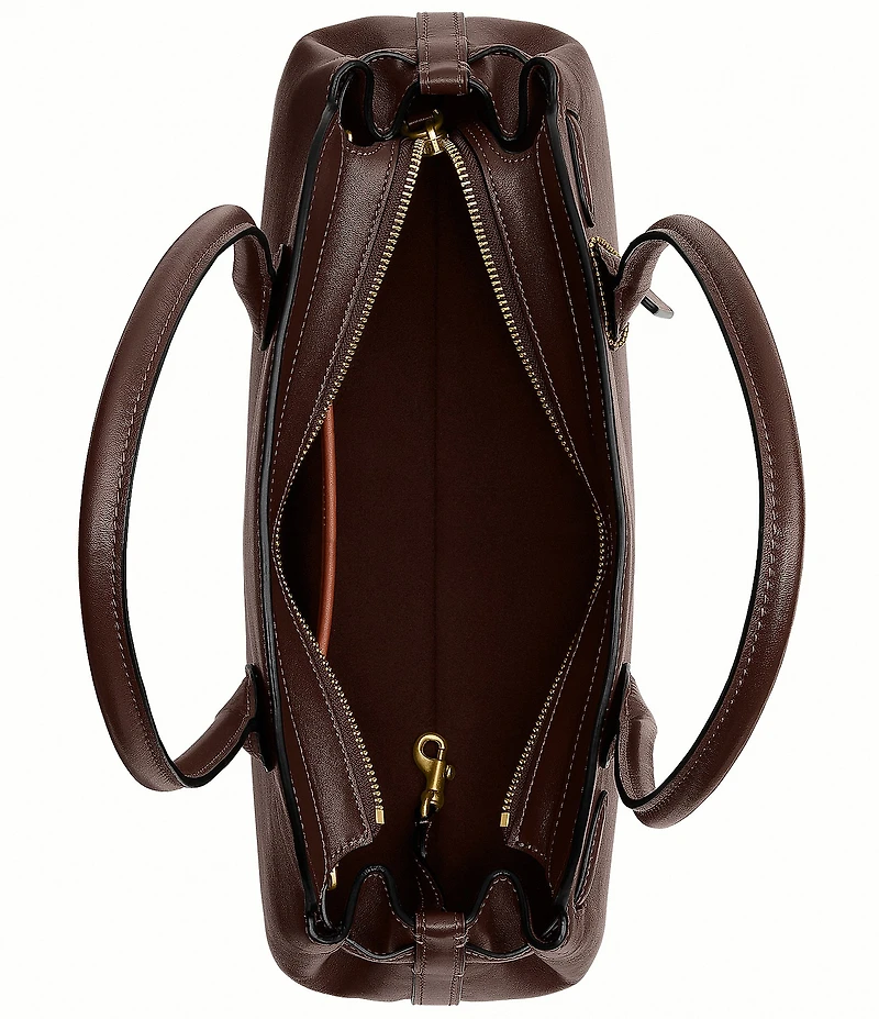COACH Glazed Leather Empire East-West Carryall Satchel Bag 34