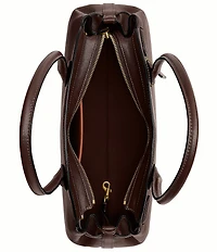 COACH Glazed Leather Empire East-West Carryall Satchel Bag 34