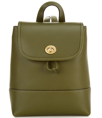 COACH Glovetanned Leather Turnlock Backpack