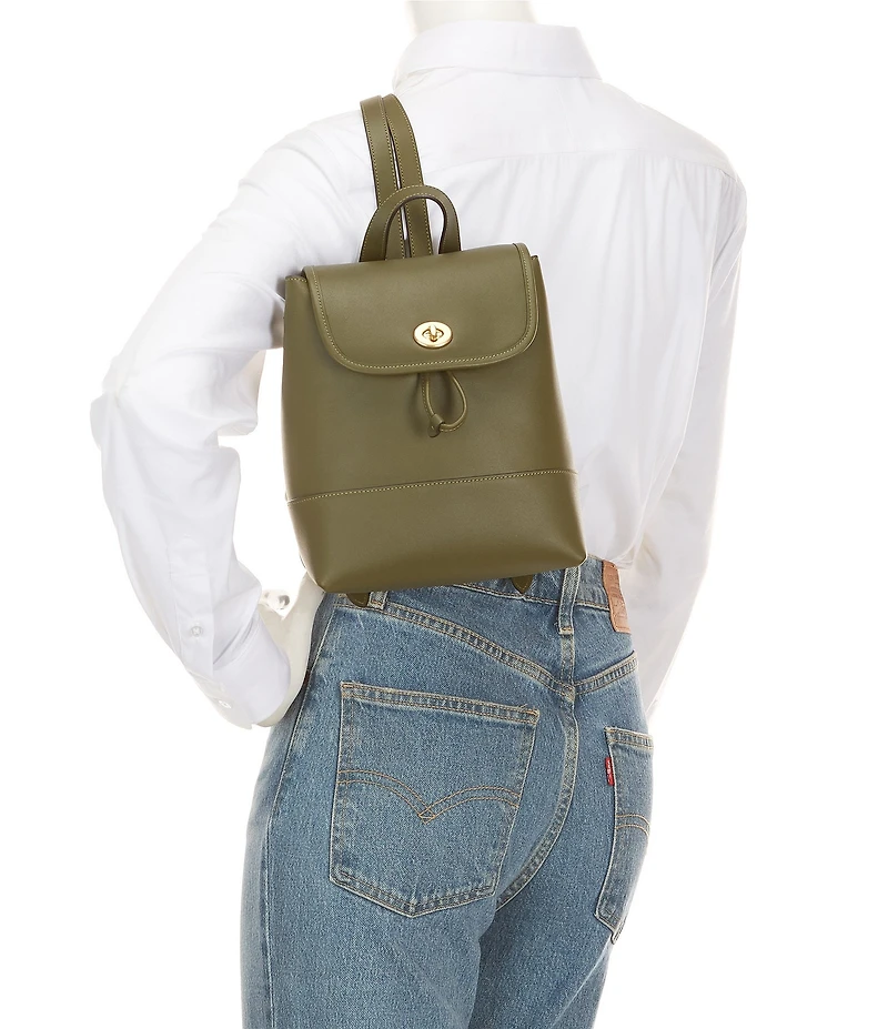 COACH Glovetanned Leather Turnlock Backpack