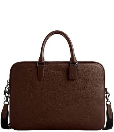 COACH Gotham Pebble Leather Slim Briefcase