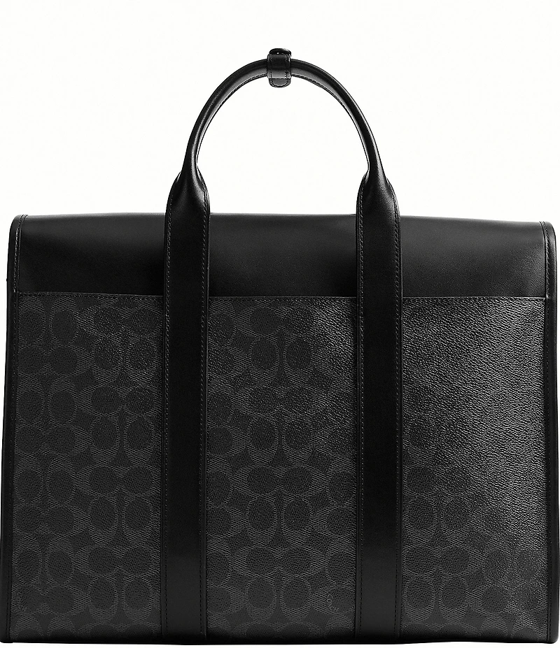 COACH Gotham Signature Canvas/Refined Calfskin Leather Portfolio Bag