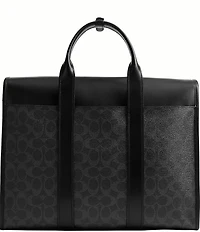COACH Gotham Signature Canvas/Refined Calfskin Leather Portfolio Bag