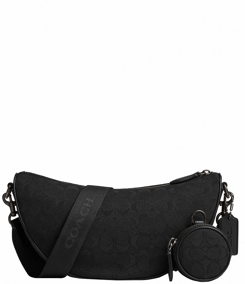 COACH Hall Soft Signature Jacquard Refined Calfskin Leather Sling Bag