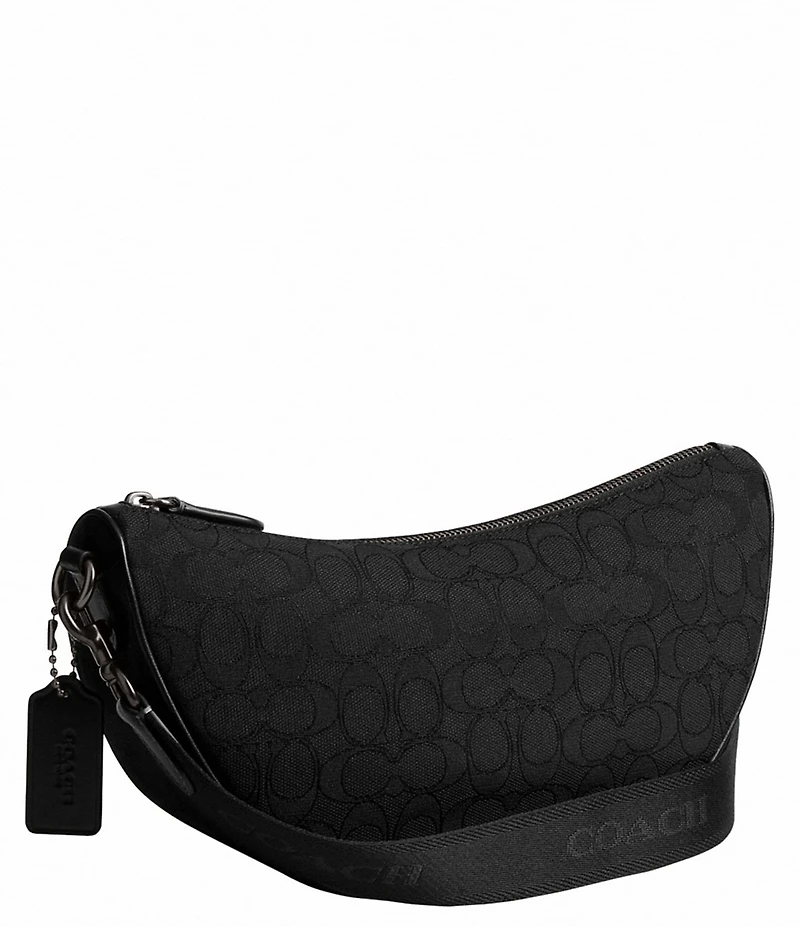 COACH Hall Soft Signature Jacquard Refined Calfskin Leather Sling Bag