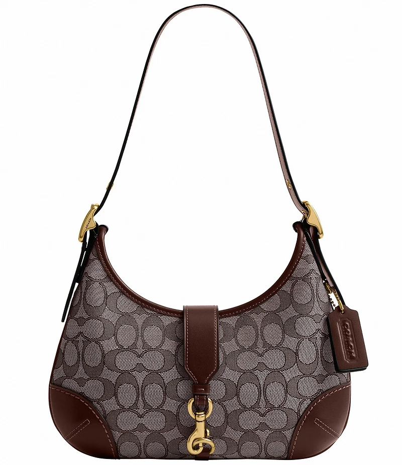 COACH Hampton Hobo Signature Jacquard Adjustable Shoulder Handle Bag