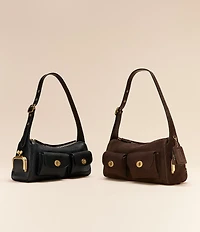 COACH Haversack 27 Suede Turnlock & Kisslock Pocket Shoulder Bag