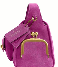COACH Haversack 27 Suede Turnlock & Kisslock Pocket Shoulder Bag