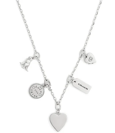COACH Heritage Charm Bib Collar Necklace