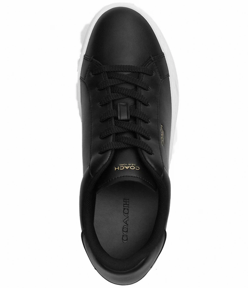 COACH Women's High Line Leather Lace Up Sneakers