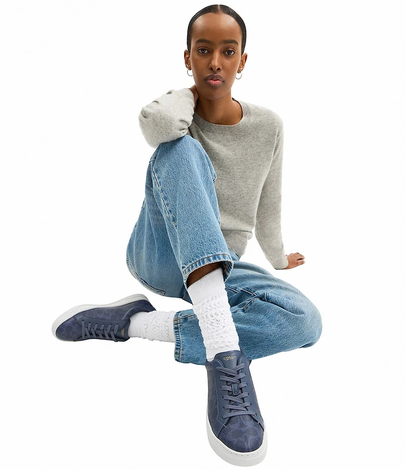 COACH Women's High Line Signature Logo Canvas Sneakers